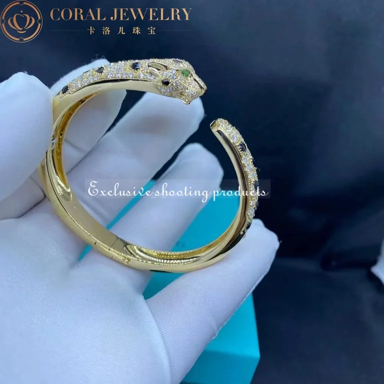 Cartier Panthère De N6715417 Cartier Bracelet 18K Gold Diamond Onyx Emerald 5