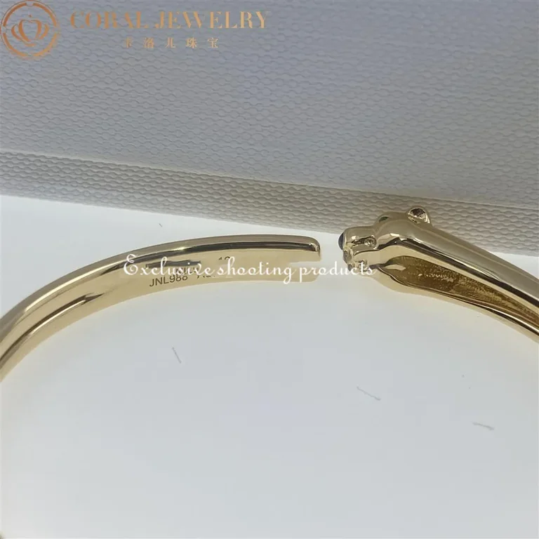 Cartier Panthère De B6067217 Cartier Bracelet Yellow Gold Onyx Tsavorite Garnets 2
