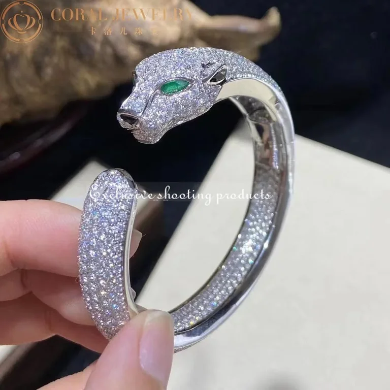 Cartier Panthère De H6007417 Cartier Bracelet 18K Gold Diamond Onyx Emerald 12