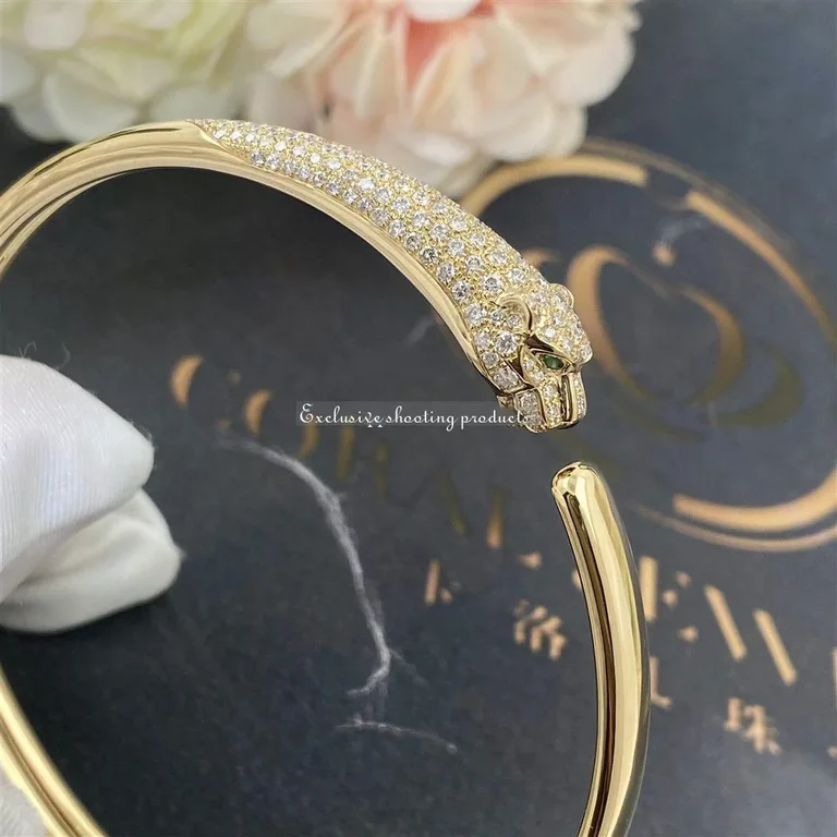 Cartier Panthère De N6717817 Cartier Bracelet Yellow Gold Onyx Emeralds Diamonds 7