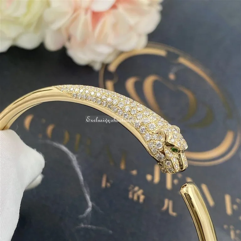 Cartier Panthère De N6717817 Cartier Bracelet Yellow Gold Onyx Emeralds Diamonds 4