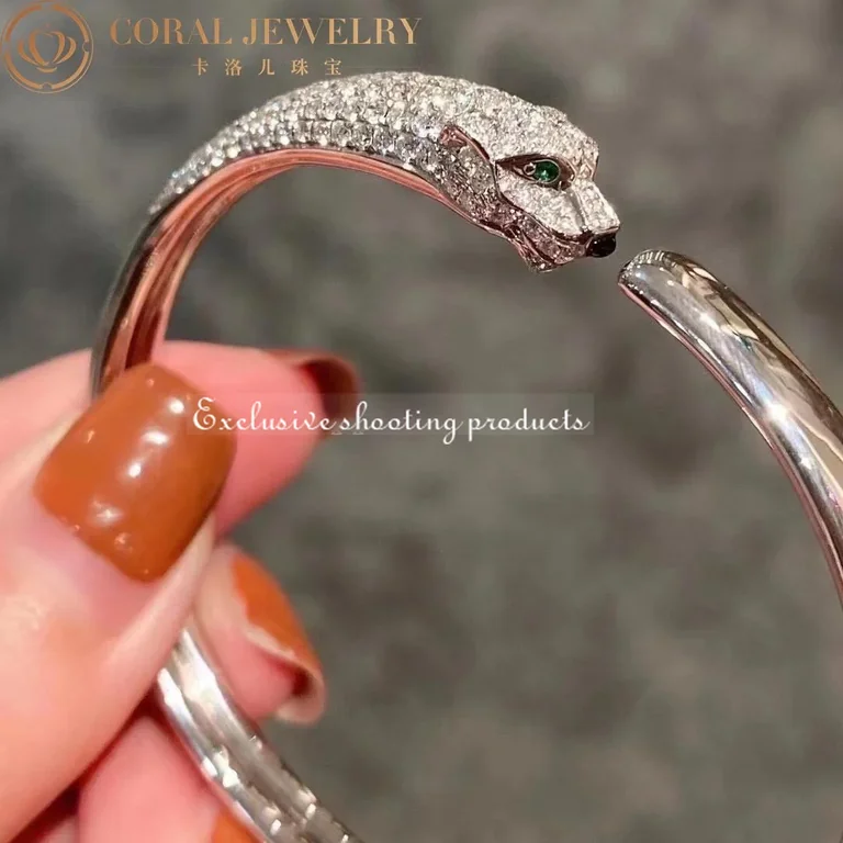 Cartier Panthère De N6717817 Cartier Bracelet White Gold Onyx Emeralds Diamonds 7