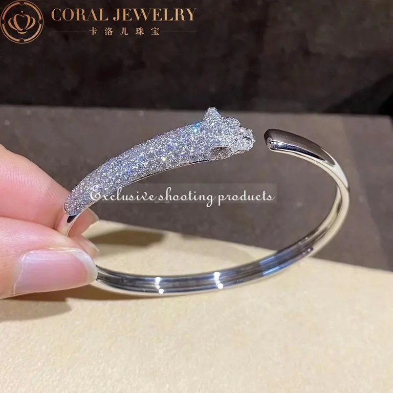 Cartier Panthère De N6717817 Cartier Bracelet White Gold Onyx Emeralds Diamonds 6