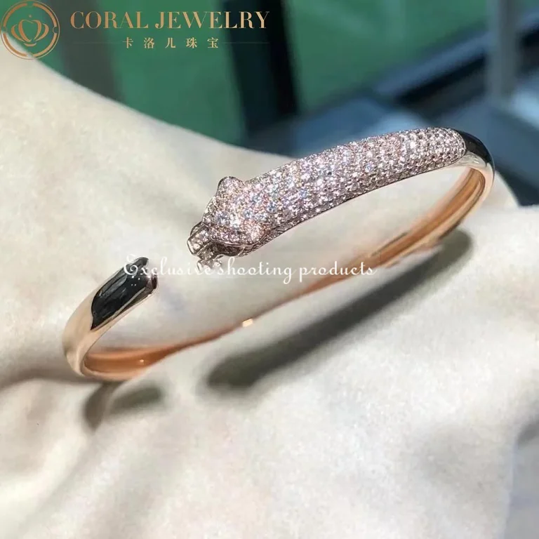 Cartier Panthère DeN6717917 Cartier Bracelet Rose Gold Onyx Emeralds Diamonds 13