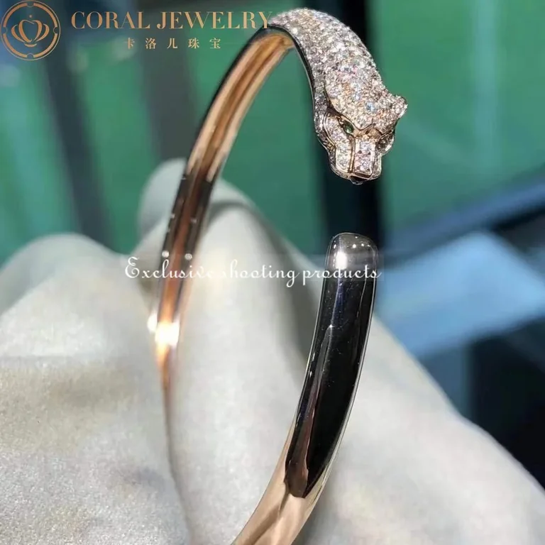 Cartier Panthère DeN6717917 Cartier Bracelet Rose Gold Onyx Emeralds Diamonds 10