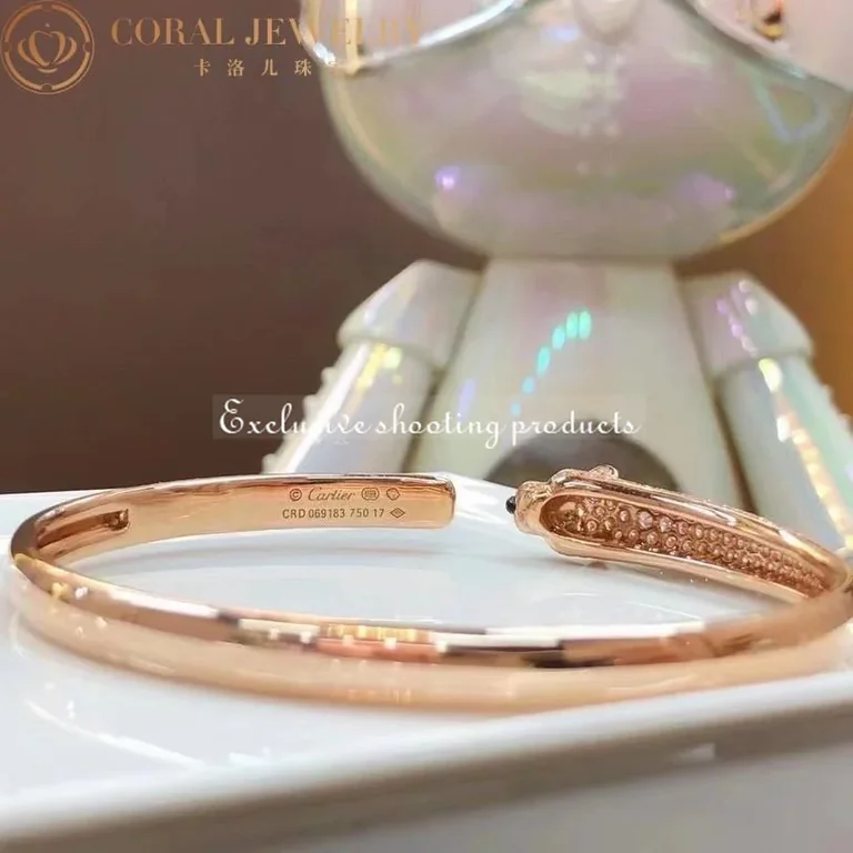 Cartier Panthère De N6718217 Cartier Bracelet Rose Gold Onyx Emeralds Diamonds 9
