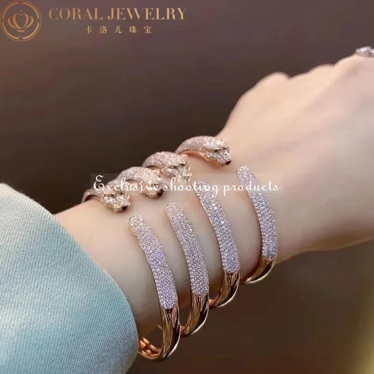 Cartier Panthère De N6718217 Cartier Bracelet Rose Gold Onyx Emeralds Diamonds 8
