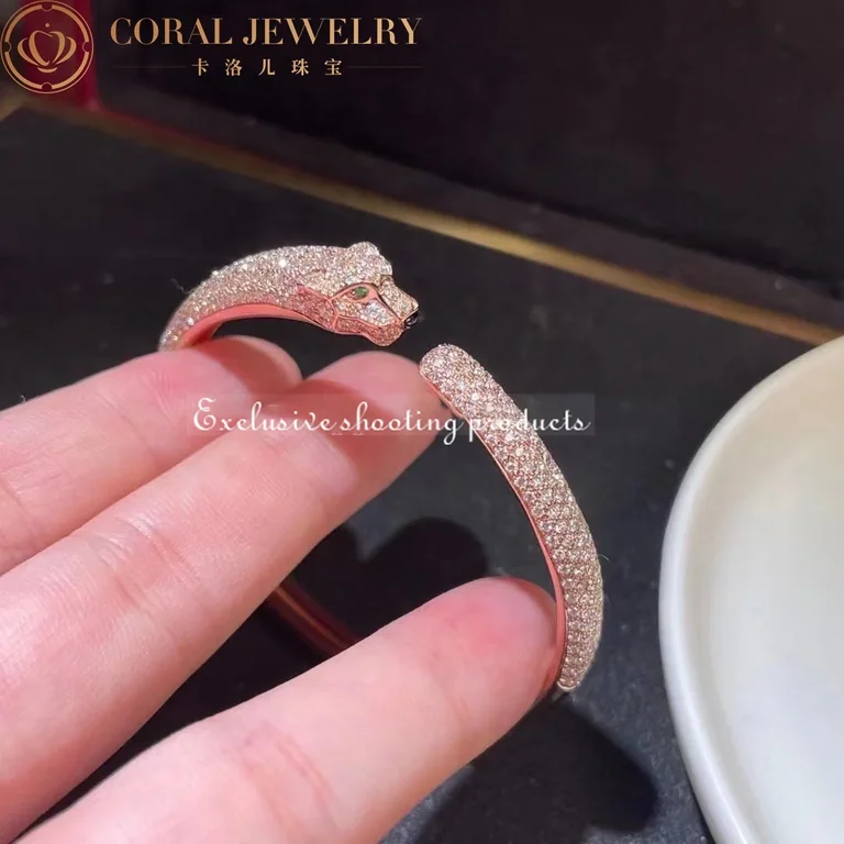 Cartier Panthère De N6718217 Cartier Bracelet Rose Gold Onyx Emeralds Diamonds 6