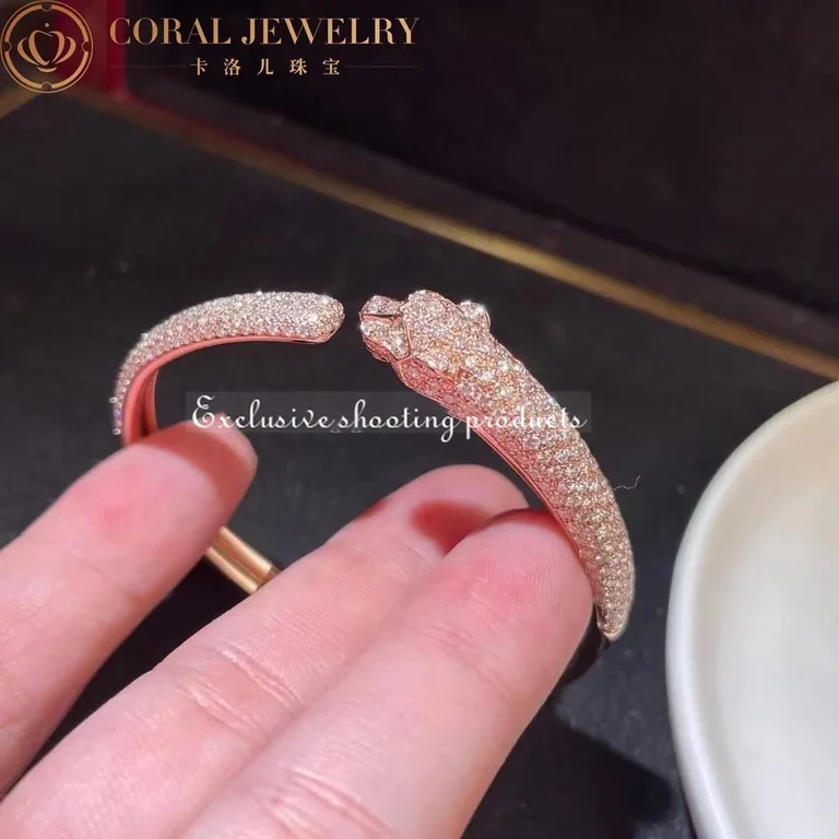 Cartier Panthère De N6718217 Cartier Bracelet Rose Gold Onyx Emeralds Diamonds 5