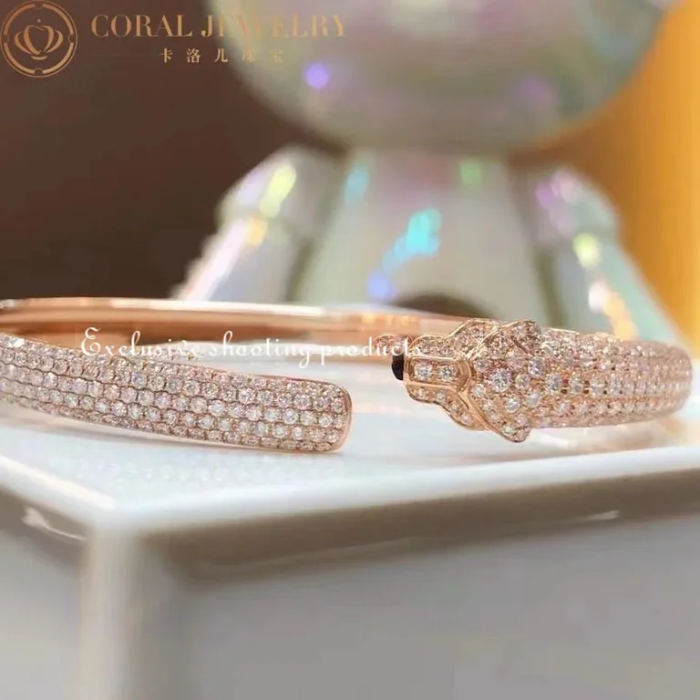 Cartier Panthère De N6718217 Cartier Bracelet Rose Gold Onyx Emeralds Diamonds 4
