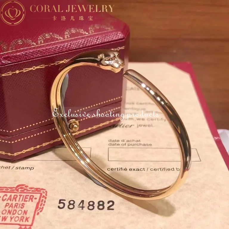 Cartier Panthère De B6067317 Cartier Bracelet Rose Gold Onyx Tsavorite Garnets 9