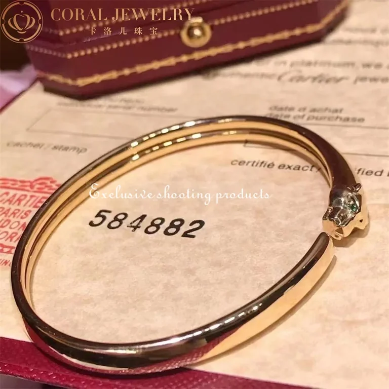 Cartier Panthère De B6067317 Cartier Bracelet Rose Gold Onyx Tsavorite Garnets 6