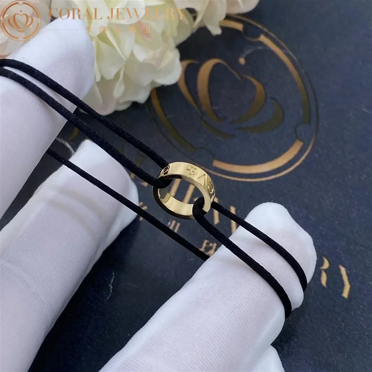 Cartier Love Cotton Rope Bracelet Yellow Gold Black Bracelet 6