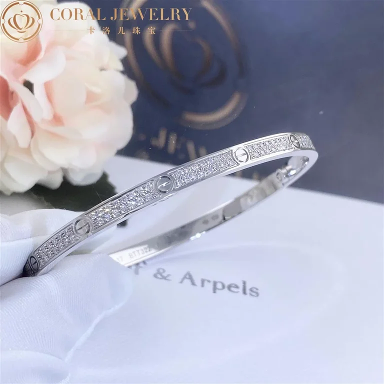 Cartier Love Bracelet N6710817 Small Model Paved Diamonds White Gold 6