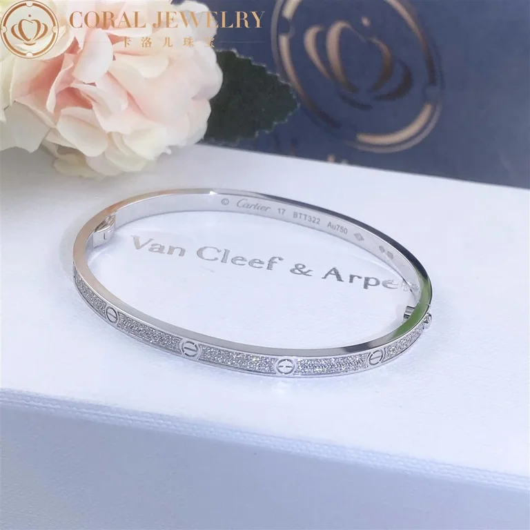 Cartier Love Bracelet N6710817 Small Model Paved Diamonds White Gold 5