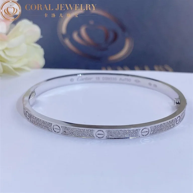 Cartier Love Bracelet N6710817 Small Model Paved Diamonds White Gold 4