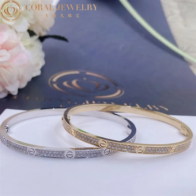 Cartier Love Bracelet N6710617 Small Model Paved Diamonds Yellow Gold 4