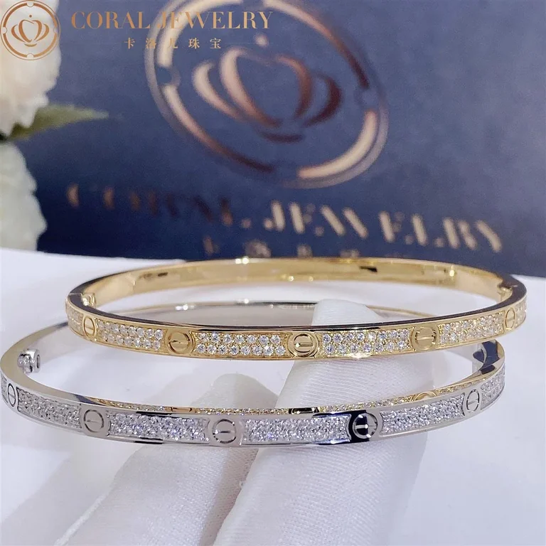 Cartier Love Bracelet N6710617 Small Model Paved Diamonds Yellow Gold 3