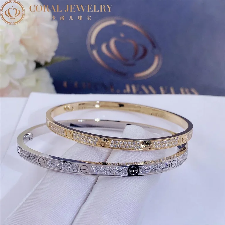 Cartier Love Bracelet N6710617 Small Model Paved Diamonds Yellow Gold 2