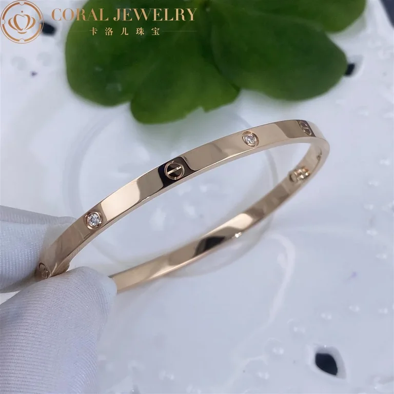 Cartier Love Bracelet B6047617 Small Model 6 Diamonds Rose Gold 6