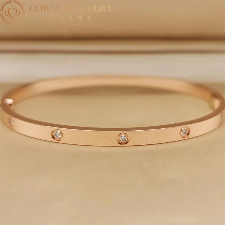 Cartier Love B6047917 Bracelet Small Model 10 Diamonds Rose Gold 8