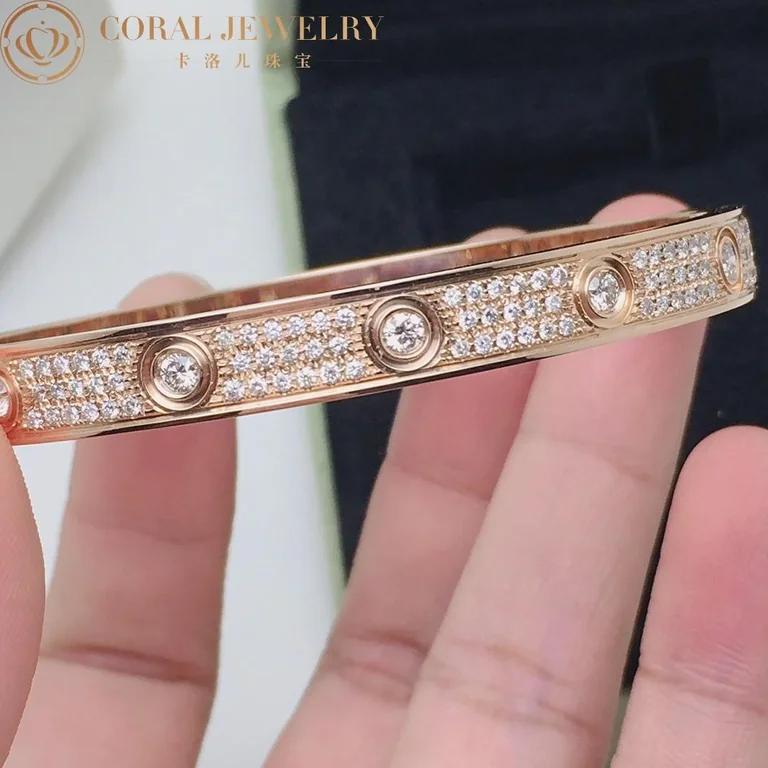 Cartier Love Bracelet N6033602 Diamond-paved Rose Gold 5