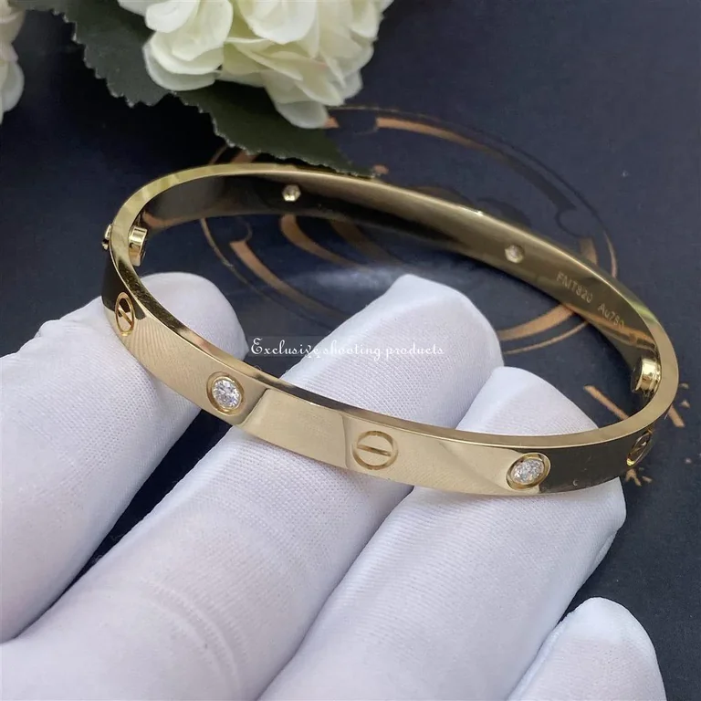 Cartier Love Bracelet B6035917 4 Diamonds Yellow Gold 9