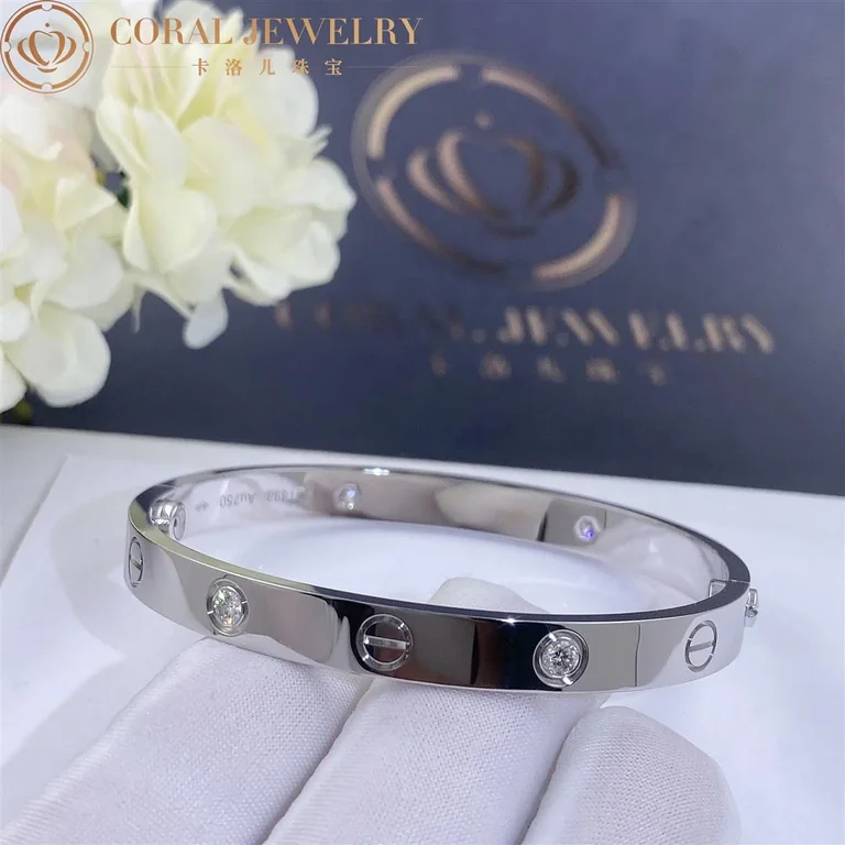 Cartier Love B6035817 Bracelet 4 Diamonds White Gold 5