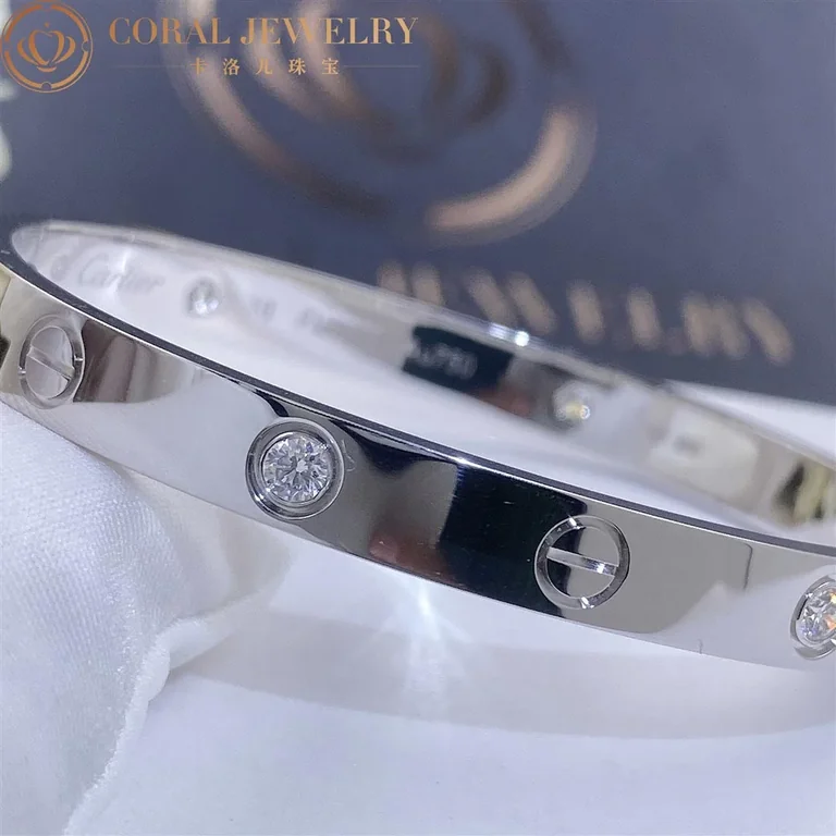 Cartier Love B6035817 Bracelet 4 Diamonds White Gold 2