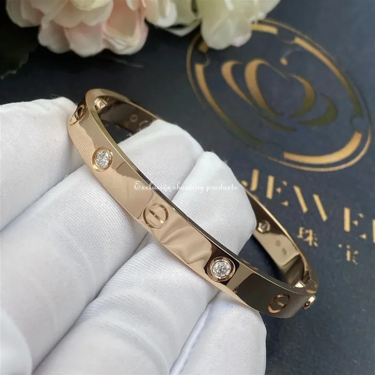 Cartier Love B6036017 Bracelet 4 Diamonds Rose Gold 4
