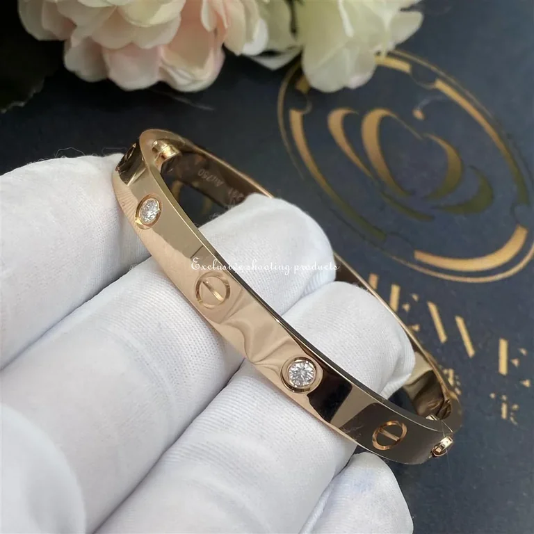 Cartier Love B6036017 Bracelet 4 Diamonds Rose Gold 2