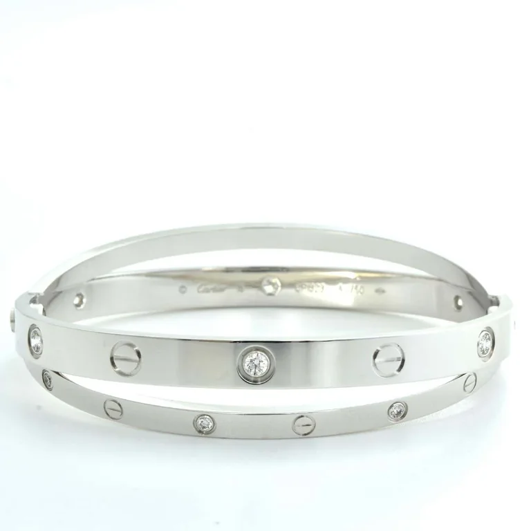 Cartier Love N6709617 Bracelet 12 Diamonds White Gold Half Diamond 1