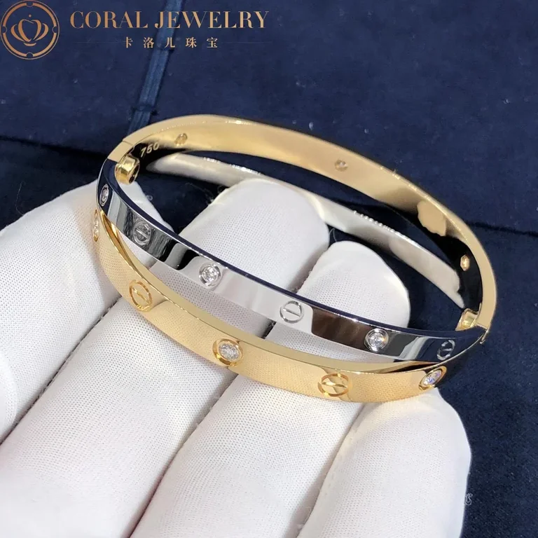 Cartier N6039116 Love Bracelet 12 Diamonds Rose & White Gold 4