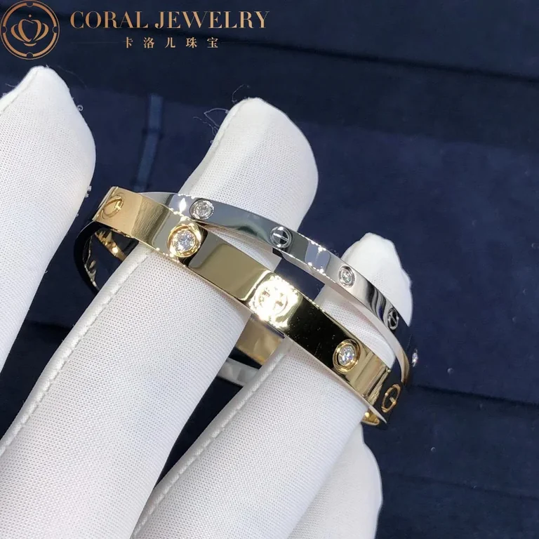 Cartier N6039116 Love Bracelet 12 Diamonds Rose & White Gold 3