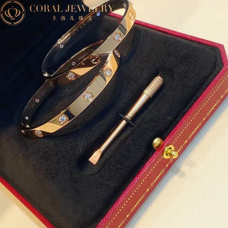 Cartier Love Bracelet B6070217 10 Diamonds Rose Gold 4