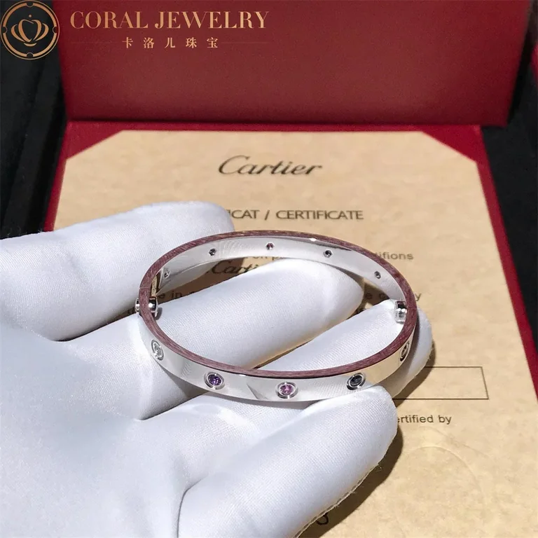 Cartier Love Bracelet B6036317 Multi Gem White Gold 6