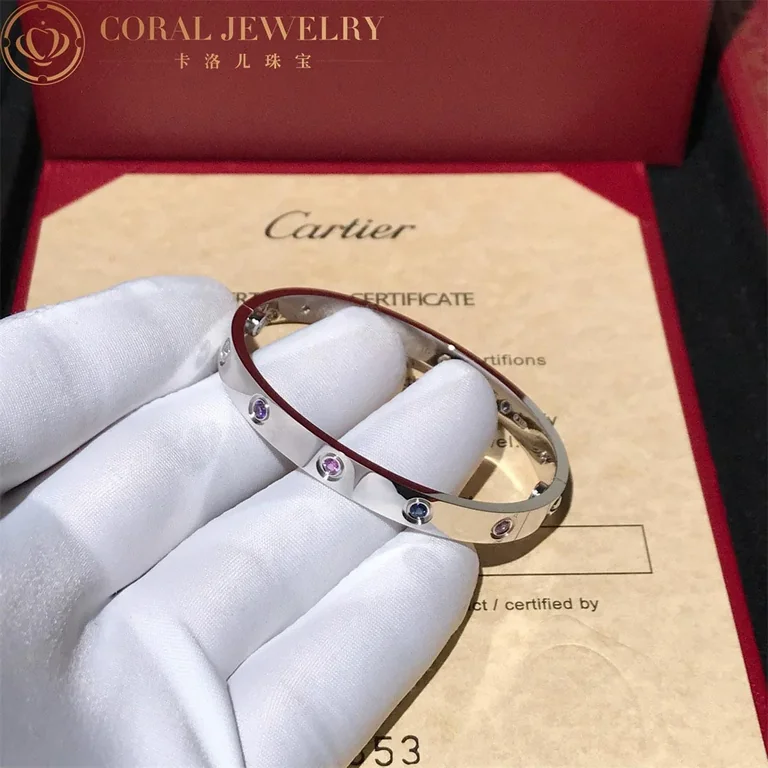 Cartier Love Bracelet B6036317 Multi Gem White Gold 3