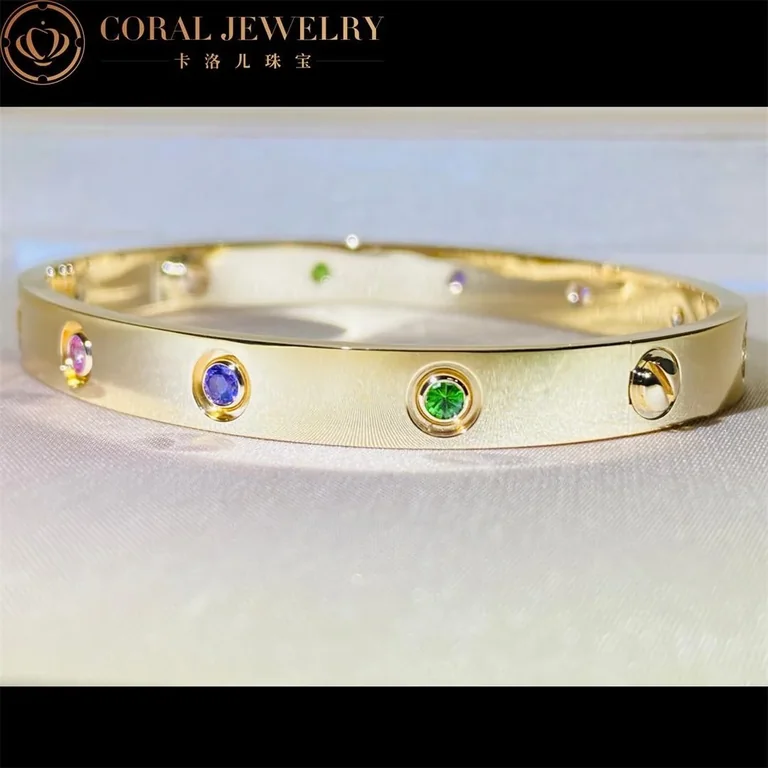 Cartier Love Bracelet B6033416 Multi Gem Yellow Gold 9
