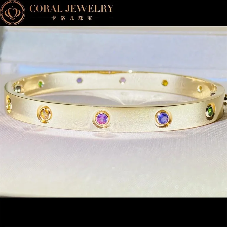Cartier Love Bracelet B6033416 Multi Gem Yellow Gold 8