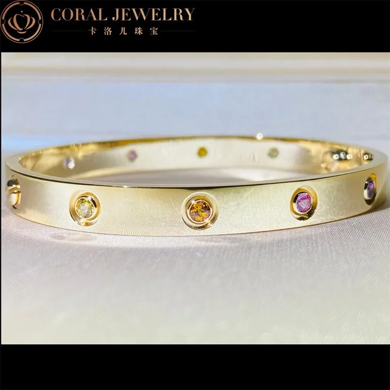 Cartier Love Bracelet B6033416 Multi Gem Yellow Gold 7