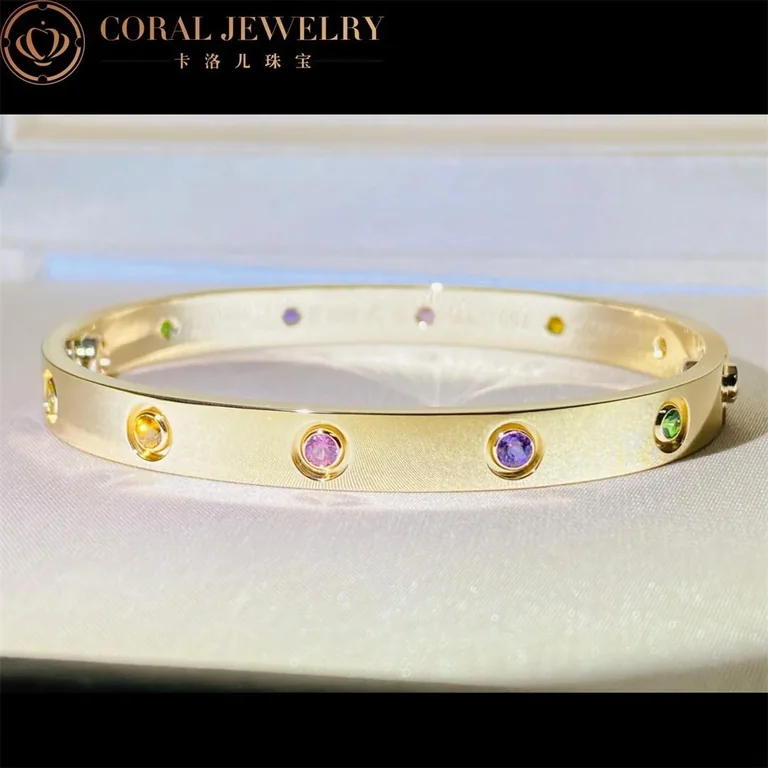 Cartier Love Bracelet B6033416 Multi Gem Yellow Gold 5