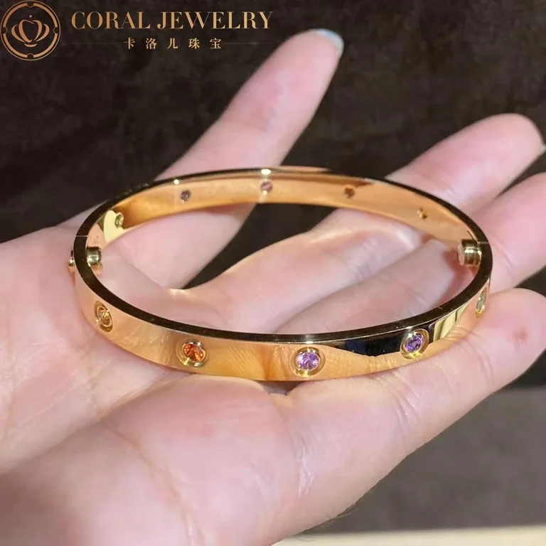 Cartier Love Bracelet B6033416 Multi Gem Yellow Gold 4