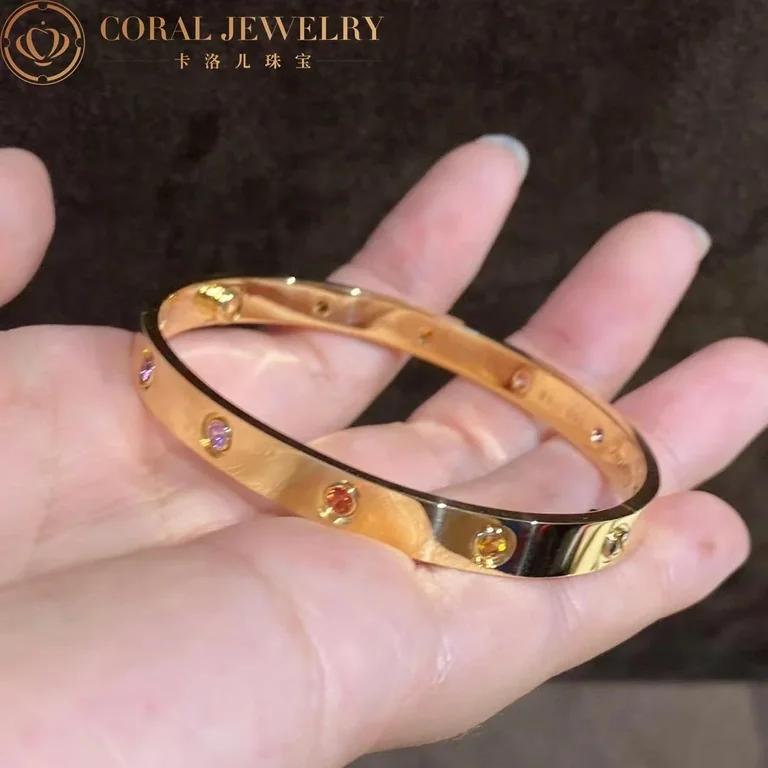Cartier Love Bracelet B6033416 Multi Gem Yellow Gold 3