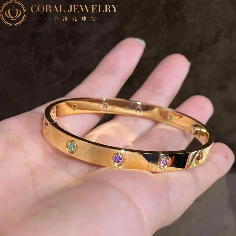 Cartier Love Bracelet B6033416 Multi Gem Yellow Gold 2