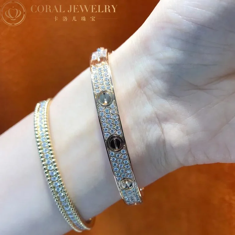 Cartier Love Bracelet N6036917 Rose Gold Pave Diamond 2