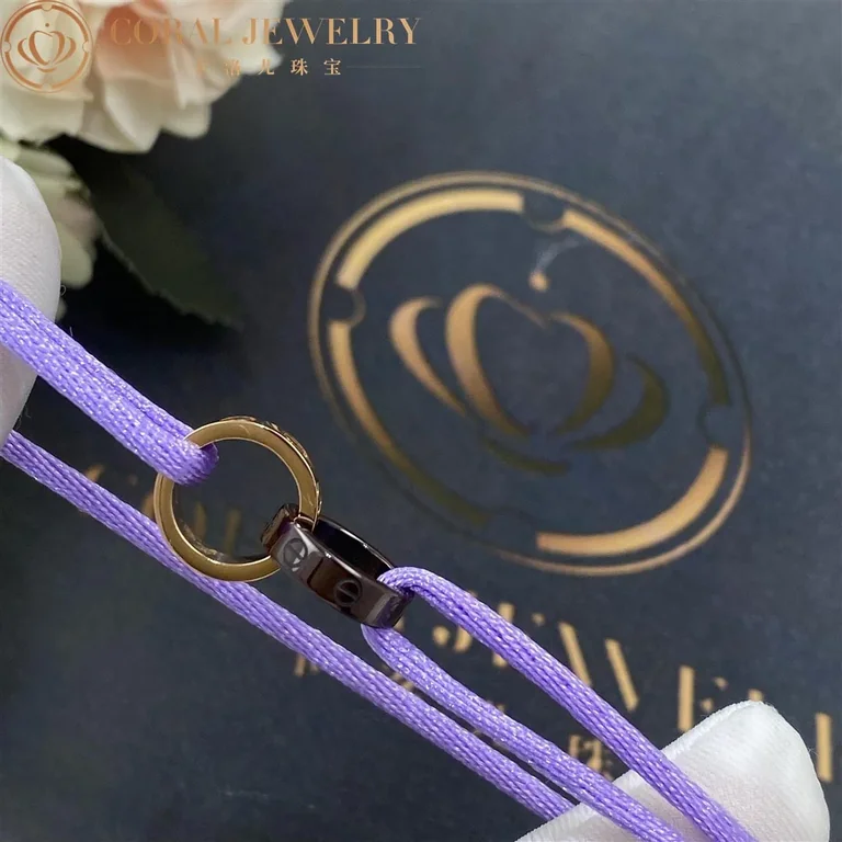 Cartier Love Bracelet Ceramic Yellow Gold Diamonds Purple Rope 3