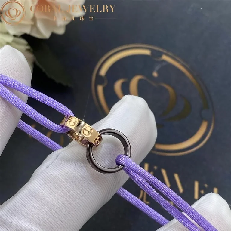Cartier Love Bracelet Ceramic Yellow Gold Diamonds Purple Rope 2