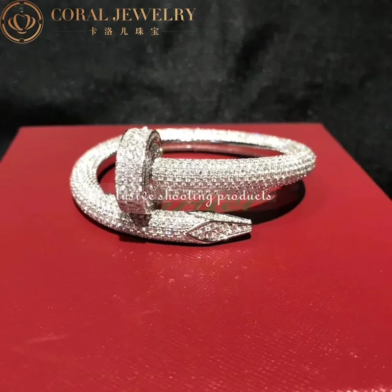 Cartier HP601192 Juste Un Clou Bracelet Large Model White Gold Diamonds Bracelet 15