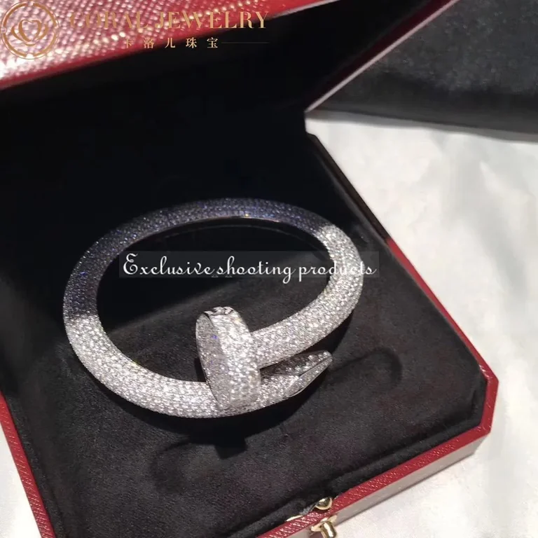 Cartier HP601192 Juste Un Clou Bracelet Large Model White Gold Diamonds Bracelet 14