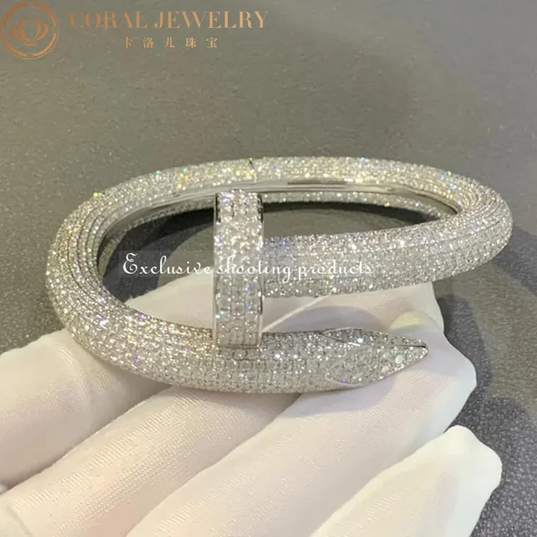Cartier HP601192 Juste Un Clou Bracelet Large Model White Gold Diamonds Bracelet 11